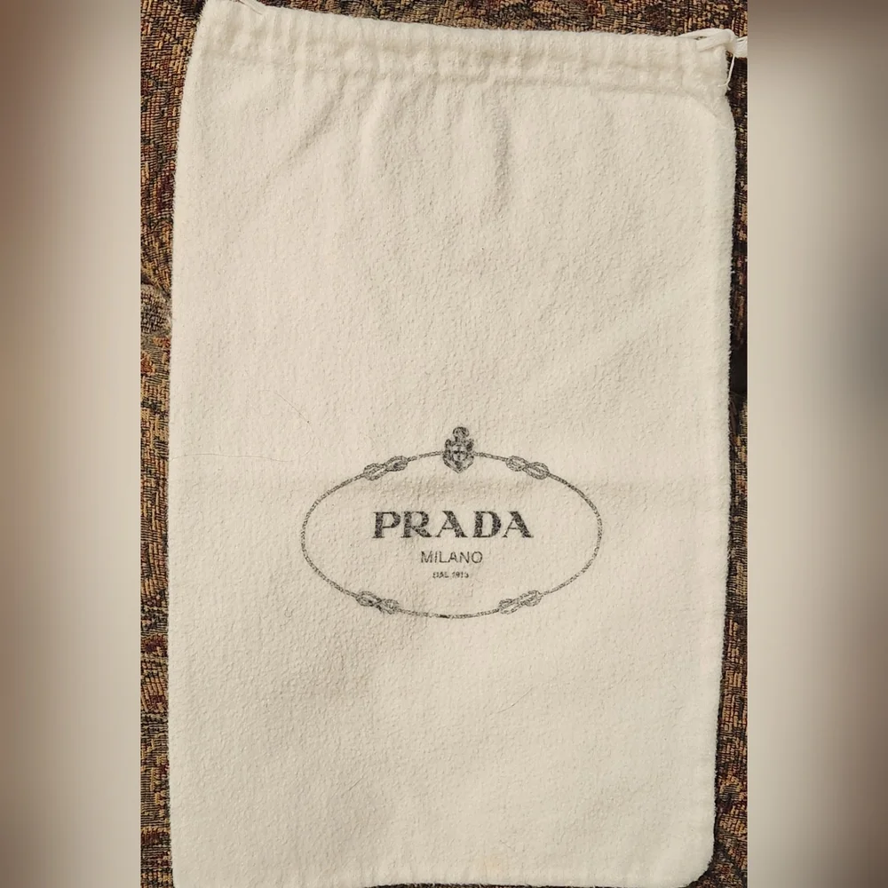 Prada White Flannel Dust Bag A